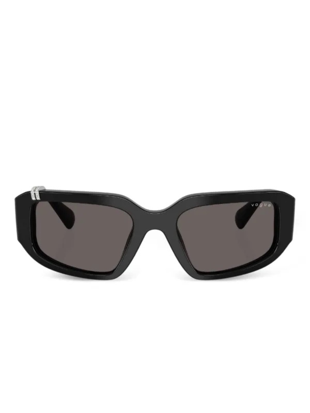 Vogue Black Geometric Rectangular Sunglasses for Women